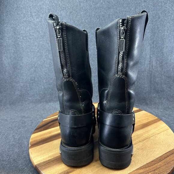 Milwaukee Black Leather Harness Square Toe Motorcycle Boots #MB431 Men's 8.5D - Picture 5 of 8